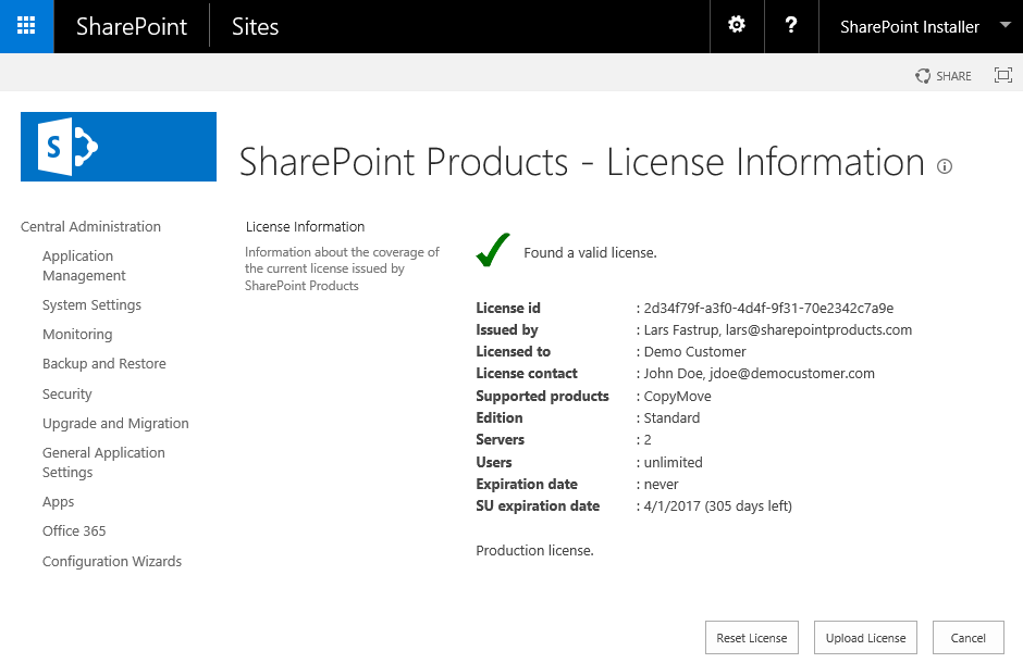 CentralAdmin_LicenseInformationDemo