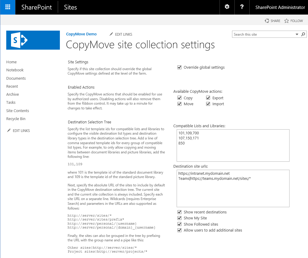 SiteCollectionSettings1